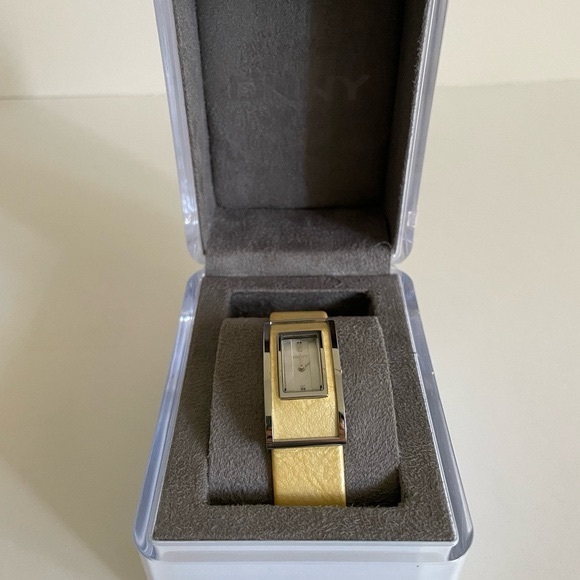 DKNY Rectangle Leather Stainless Steel Watch NY4307 - Picture 3 of 10